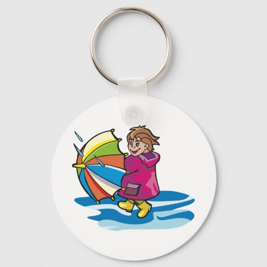 Kind im Regen Schlüsselanhänger (Rückseite)