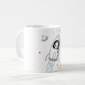 Kind im Weltraum Kaffeetasse (Vorderseite Links)