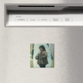 Kind im Winterschnee (von Konstantin Makovsky) Magnet (In Situ (Geschirrspüler))