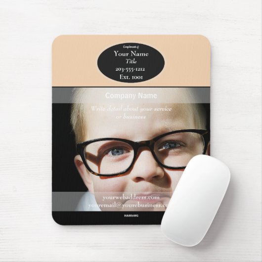 Kind in BrilleWerbemousepad - HAMbyWG Mousepad (Mit Mouse)