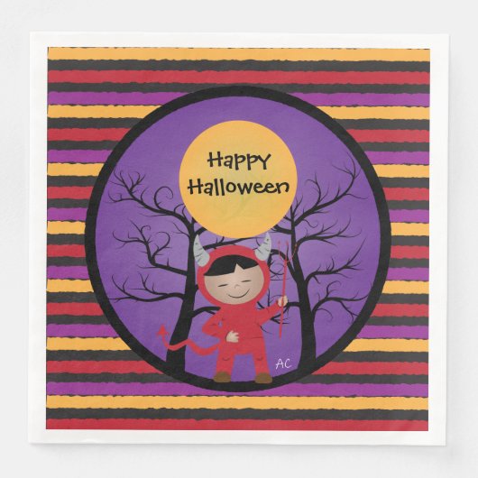 Kind in der Teufelsküste Halloween Papier Napkins Serviette (Vorderseite)