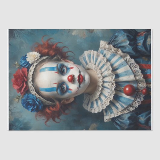 Kind in einem Clowkostüm - Dekoupage - Seidenpapier (Vorderseite)
