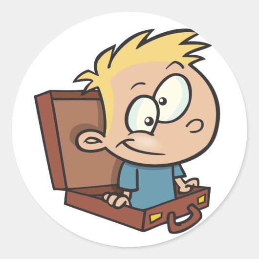 Kind in einem Gehäuse-Aufkleber Runder Aufkleber (Vorderseite)