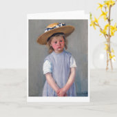 Kind in einem Strohhut, Mary Cassatt Karte (Gelbe Blume)