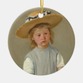 Kind in einem Strohhut | Mary Cassatt Keramik Ornament (Vorne)