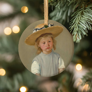 Kind in einem Strohhut   Mary Cassatt Keramik Ornament