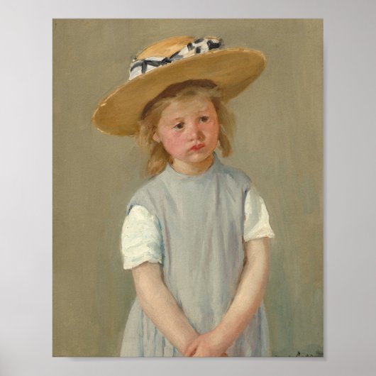 Kind in einem Strohhut | Mary Cassatt Poster (Vorne)