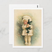 Kind in einer Schneesturckkarte Postkarte (Vorne/Hinten)