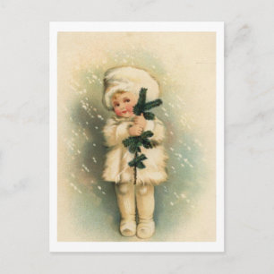 Kind in einer Schneesturckkarte Postkarte