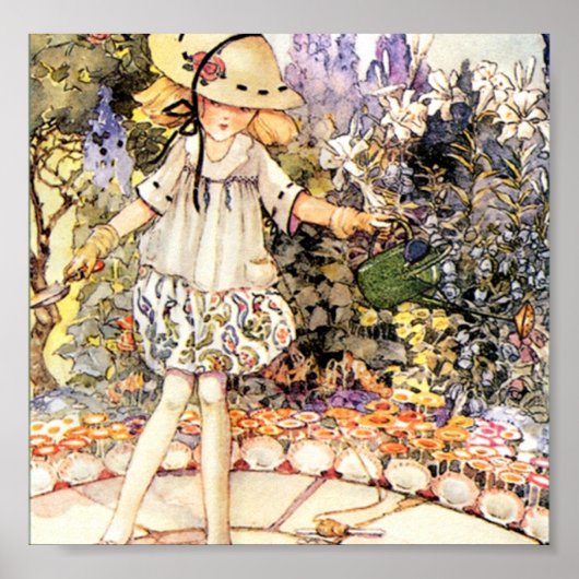 Kind in Garten Poster (Vorne)