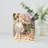 Kind in Garten Postkarte (Stehend Vorderseite)