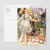 Kind in Garten Postkarte (Vorne/Hinten)