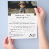 Kind in Hut, Babysitter, Daycare, Kinderzimmer Adv Flyer (Hand)
