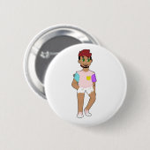 Kind in Kurzschluss mit Zunge Button (Vorne & Hinten)