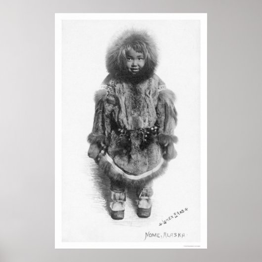 Kind in Pelz Nome Alaska 1920 Poster (Vorne)