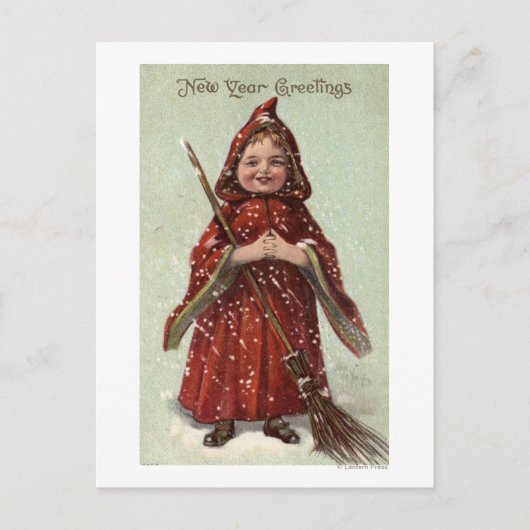 Kind in roter Manschette Postkarte (Vorderseite)