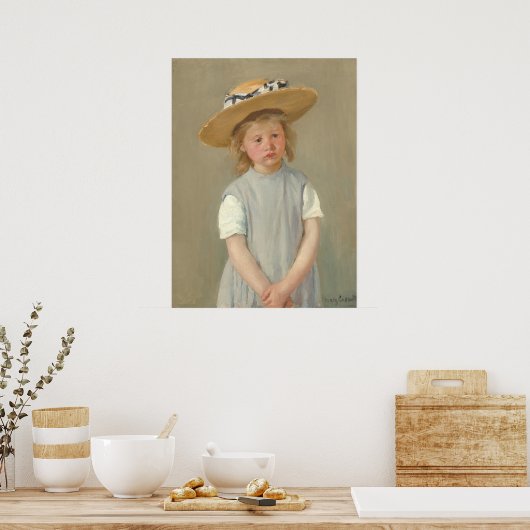 Kind in Strohhut - Mary Cassatt Fine Art Poster (Küche)