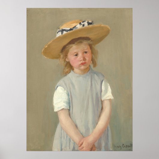 Kind in Strohhut - Mary Cassatt Fine Art Poster (Vorne)