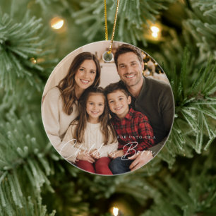 Kind ist geboren Weihnachtsfoto Bibelvers Keramik Ornament