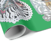 Kind Jesus, antikes Weihnachtsbuch Carving, Grün Geschenkpapier (Rolleneckpunkt)