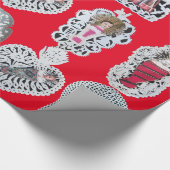 Kind Jesus, antikes Weihnachtsbuch Carving, Rot Geschenkpapier (Ecke)