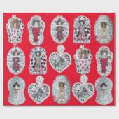 Kind Jesus, antikes Weihnachtsbuch Carving, Rot Geschenkpapier (Flach)