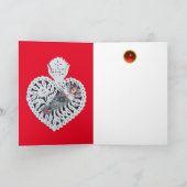 Kind Jesus, Antiquitätenherz Papier Carving Feiertagskarte (Innenseite)