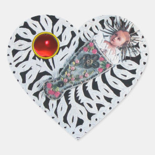 Kind Jesus, Antiquitätenherz Papier Carving Herz-Aufkleber