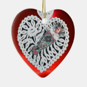 Kind Jesus, Antiquitätenherz Papier Carving Keramikornament (Rechts)