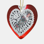 Kind Jesus, Antiquitätenherz Papier Carving Keramikornament (Links)