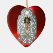 Kind Jesus, Antiquitätenherz Papier Carving Keramikornament (Rechts)