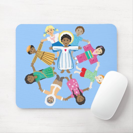 Kind Jesus mit Kindern aller Nationen Mousepad (Mit Mouse)