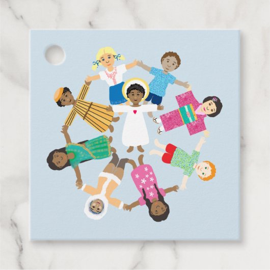 Kind Jesus und Kinder Geschenkanhänger (Vorderseite)