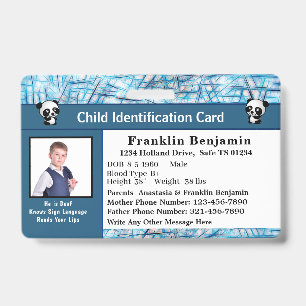 Kind Junge Mädchen ID Identifikation Personalisier Ausweis