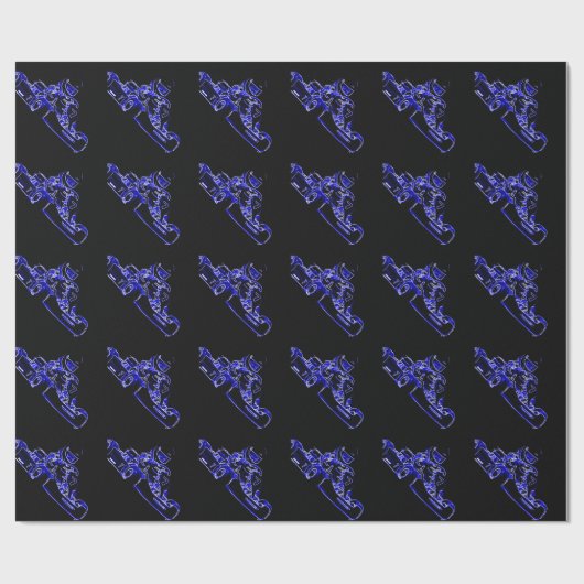 Kind Kart im Blau Geschenkpapier (Flach)