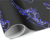 Kind Kart im Blau Geschenkpapier (Rolleneckpunkt)