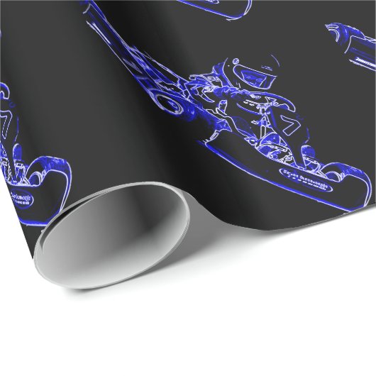 Kind Kart im Blau Geschenkpapier (Rolleneckpunkt)