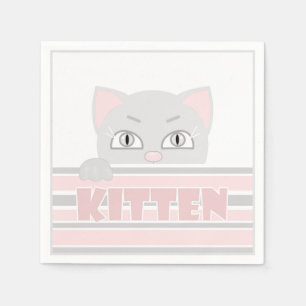 Kind, Katze, kleine Katze Serviette