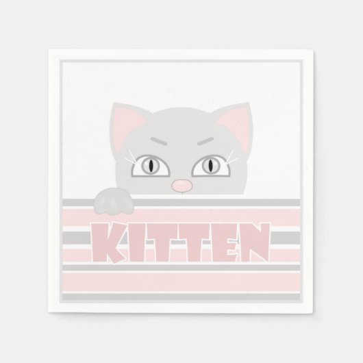 Kind, Katze, kleine Katze Serviette (Vorderseite)