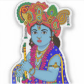 Kind-Krishna-Aufkleber Aufkleber (Vorderseite)