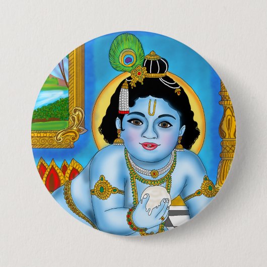Kind-Krishna-Knopf Button (Vorderseite)