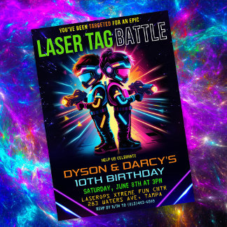 Kind-Laser-Tag Geburtstag Einladung
