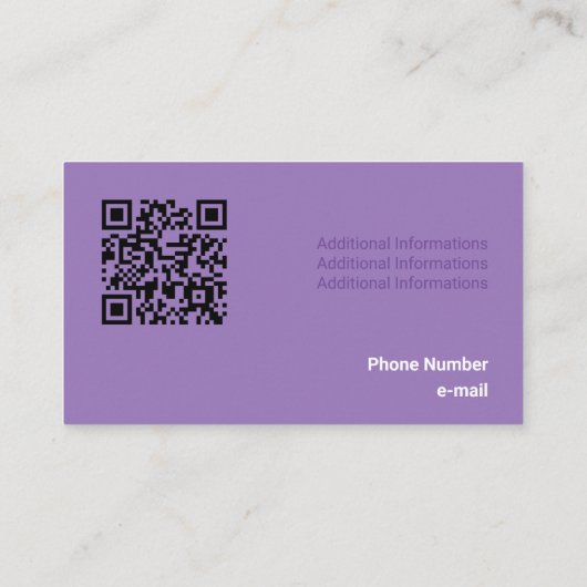 Kind Lilac Tone Flat Shapes Qr-Code Visitenkarte (Rückseite)