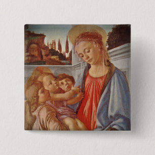 Kind Madonnas Christus und zwei Engel Button