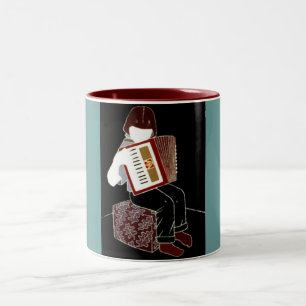 Kind mit Akkordeon Zweifarbige Tasse