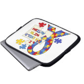 Kind mit Autismus-Bewusstseins-Band Laptopschutzhülle (Vorne Knopf)