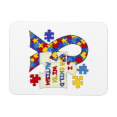 Kind mit Autismus-Bewusstseins-Band Magnet (Horizontal)