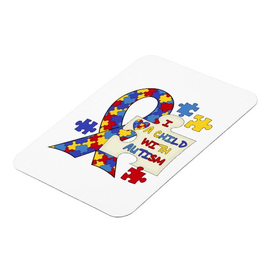 Kind mit Autismus-Bewusstseins-Band Magnet (Linke Seite)