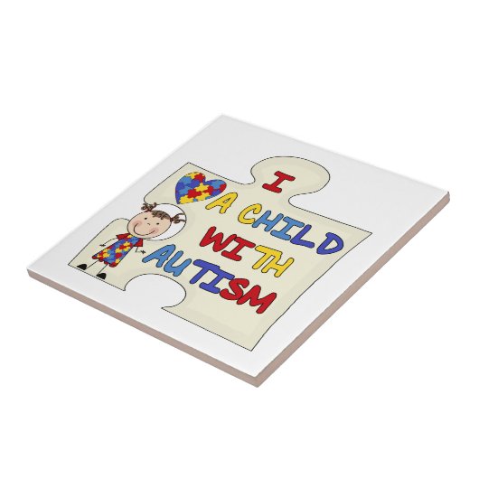 Kind mit Autismus-brünettem Mädchen 2 Fliese (Seite)