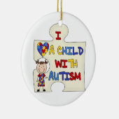 Kind mit Autismus-brünettem Mädchen 2 Keramikornament (Rechts)